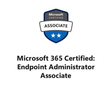 Microsoft Certified Associate badge — Microsoft 365 Certified: Endpoint Administrator Associate